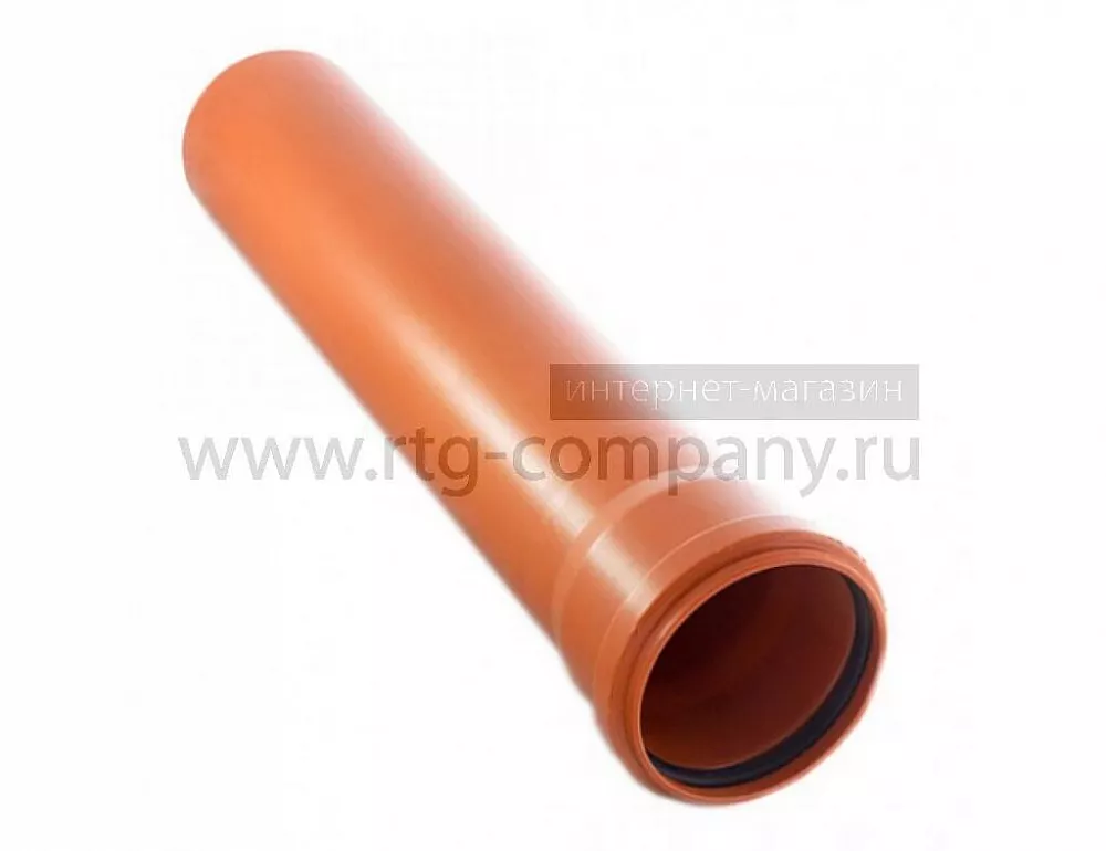 Труба канализационная ПП 110*3,4*2000 мм SN4 ПОЛИТЭК с раструбом рыжая (наружная) (уп.5 шт)