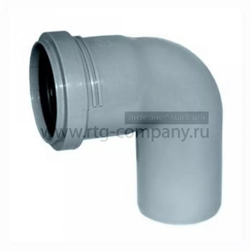 Отвод канализационный ПП 50*87гр.С мм с раструбом серый ( уп.100 шт)