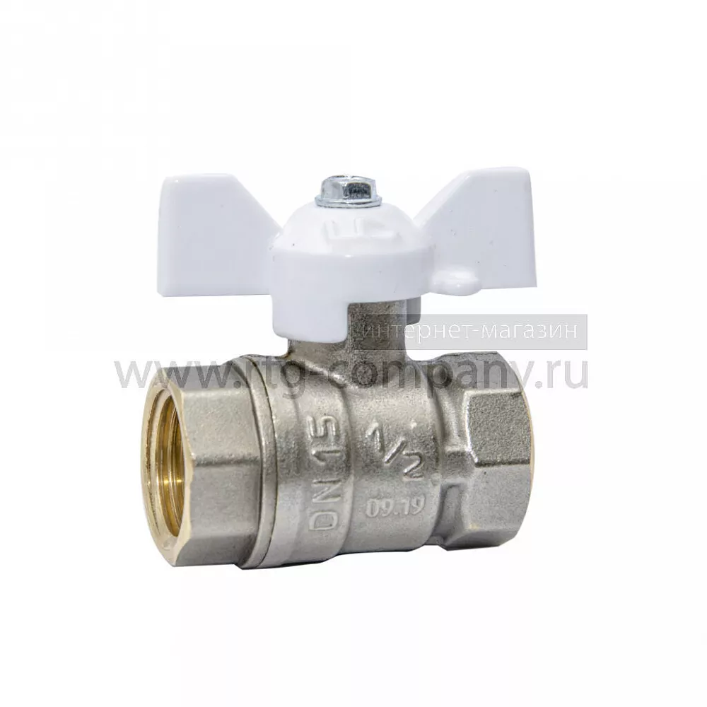 Кран шаровый "бабочка" ВВ внутренняя резьба 1" (LD 47.300.25) уп 12 шт