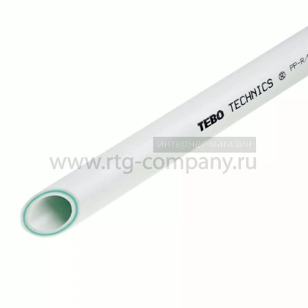 Труба полипропиленовая PPRC PN 25 / 32 *5,4 (SDR 6) TEBO армир. стекловолокном, белая (уп.40 п/м)